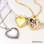 Colar Coração Relicário - Foto + Escrita Personalizável