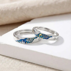 Par de Alianças - A Noite Estrelada de Van Gogh