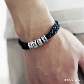 Pulseira Masculina Trançada - Nomes Personalizáveis