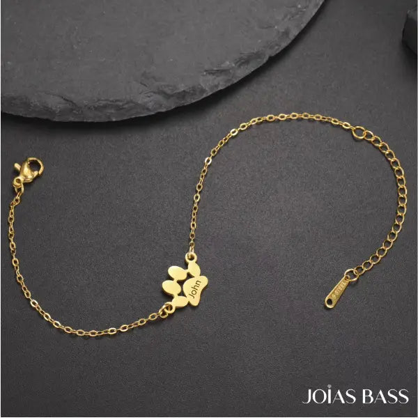 Pulseira Patinhas Eternas - Nome Personalizável