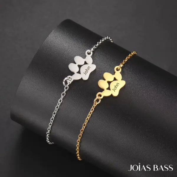 Pulseira Patinhas Eternas - Nome Personalizável