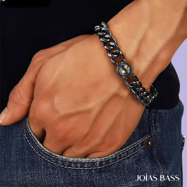 Pulseira Masculina Memórias - Foto Personalizável