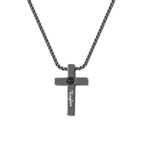 Colar Cruz - Foto + Escrita Personalizável - My Store