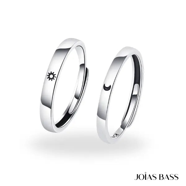 Par de Alianças - Sol e Lua