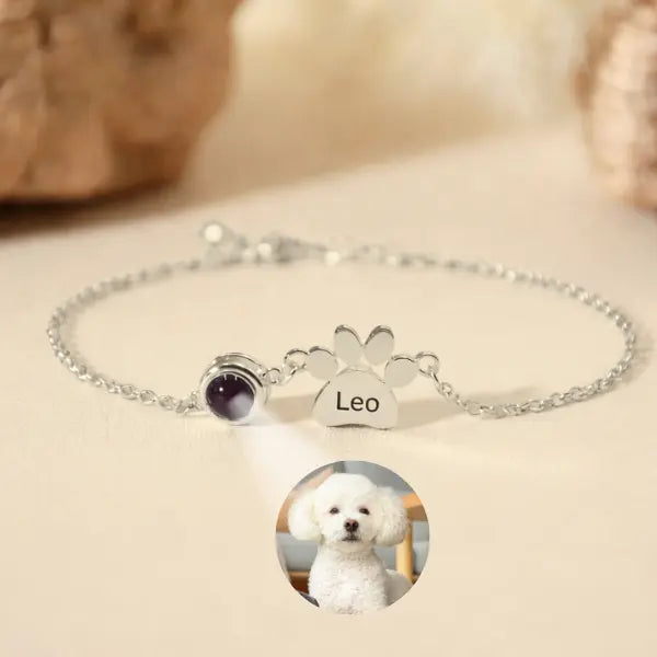 Pulseira Patinhas - Foto + Nome Personalizável