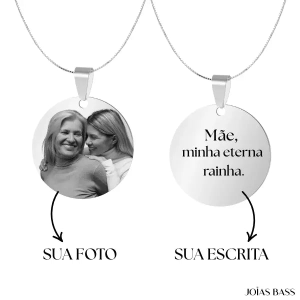 Colar Mãe Eterna - Foto e Escrita Personalizável