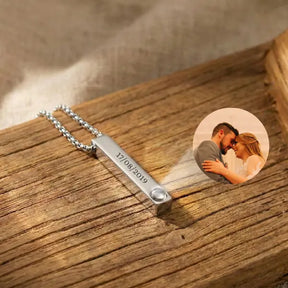 Colar Barra Masculino - Foto + Escrita Personalizável