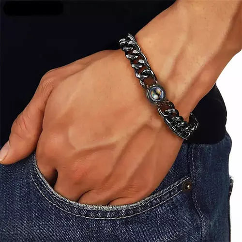 Pulseira Masculina Pingo Eterno - Foto Personalizável - My Store