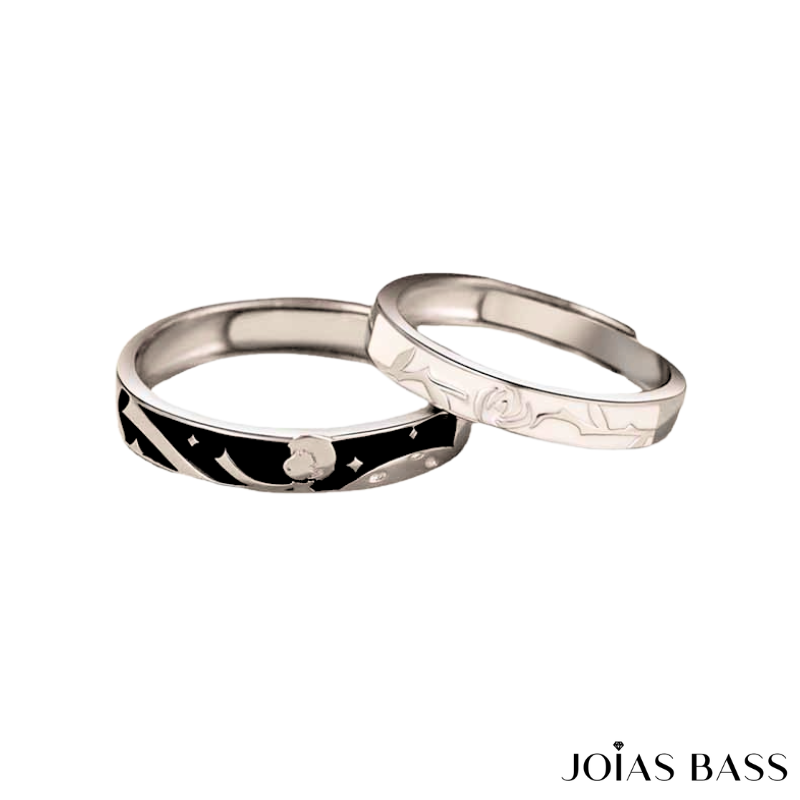 Par de Alianças -  O Princípe e a Rosa