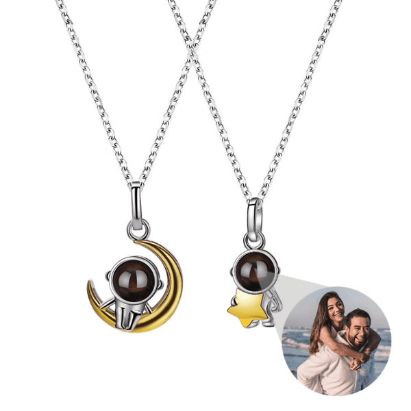 Par de Colares Astronautas - Foto Personalizável - My Store
