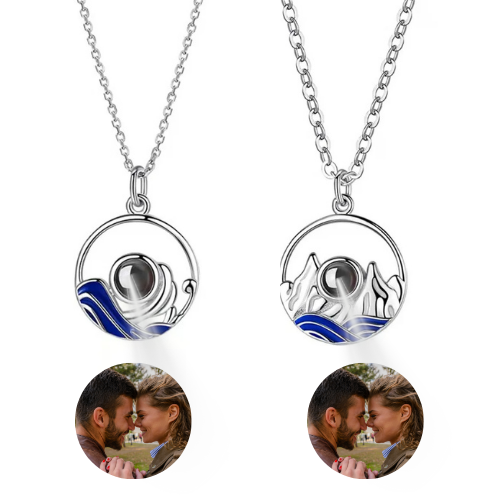 Par de Colares Montanha e Mar - Foto Personalizável - My Store