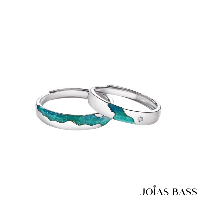 Par de Alianças - Aurora Boreal