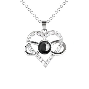 Colar Coração Infinito - Foto Personalizável