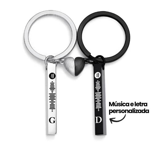 Conjunto Chaveiro Magnético - Música Spotify + Escrita Personalizável - My Store