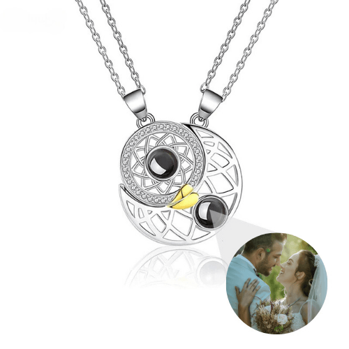 Par de Colares Sol e Lua - Foto Personalizável - My Store