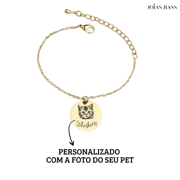 Pulseira Medalha Pet - Personalizado com Foto