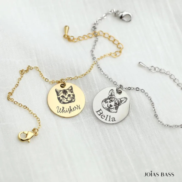Pulseira Medalha Pet - Personalizado com Foto