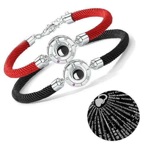 Par de Pulseiras - Eu te amo" em 100 idiomas - My Store