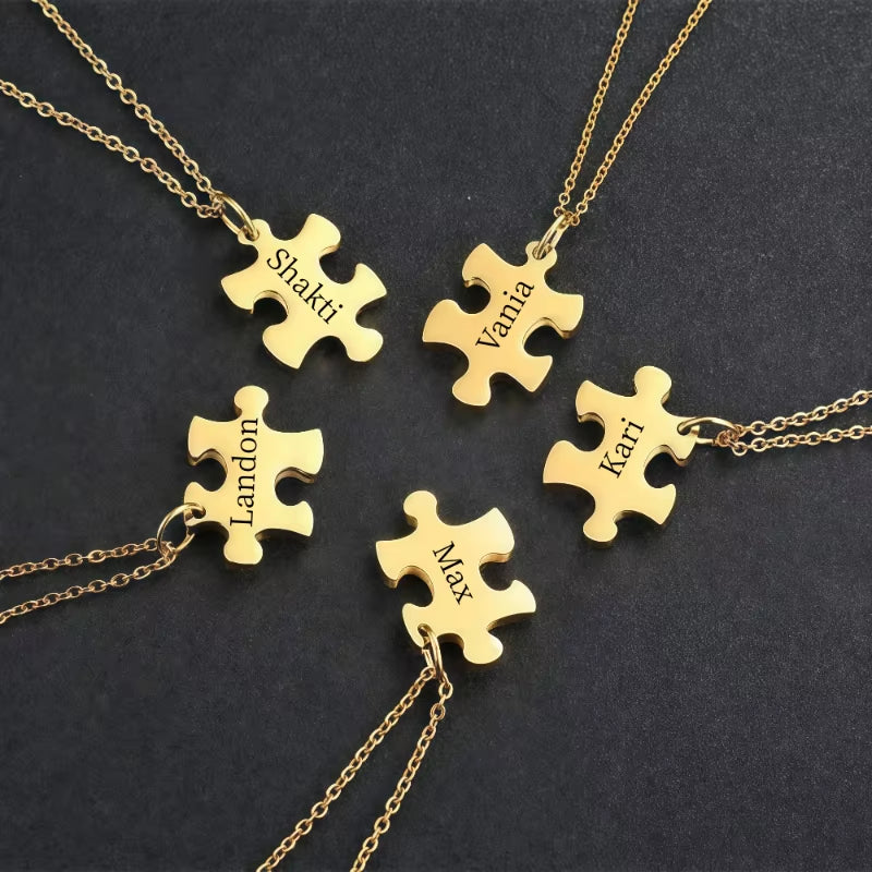 Colares Quebra-cabeça - Nomes Personalizáveis