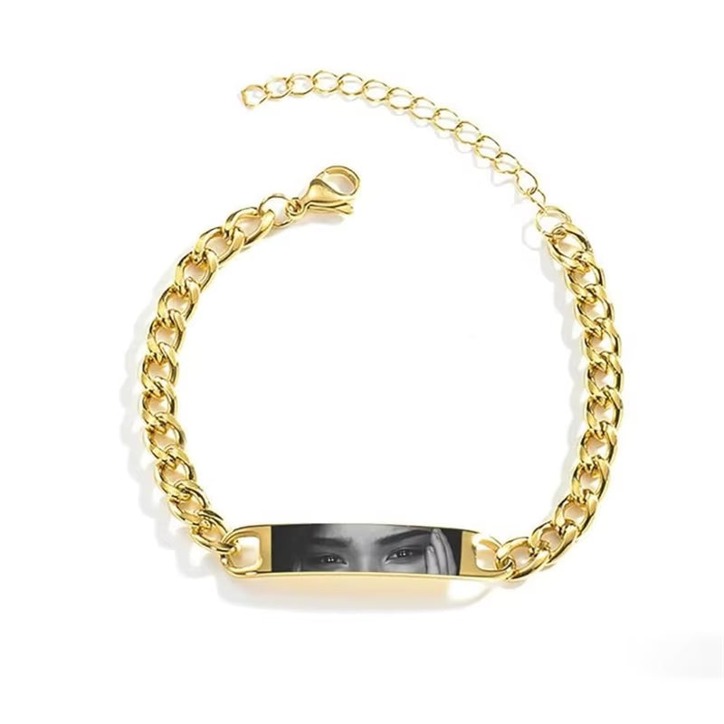 Pulseira Masculina Olhar Infinito - Foto Personalizável