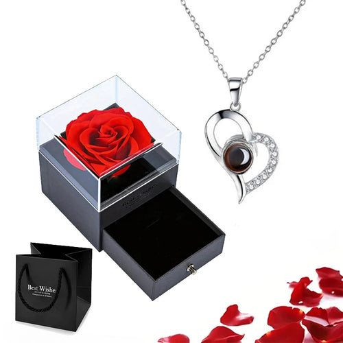 Conjunto Colar + Caixa - "Eu te amo" em 100 idiomas - My Store