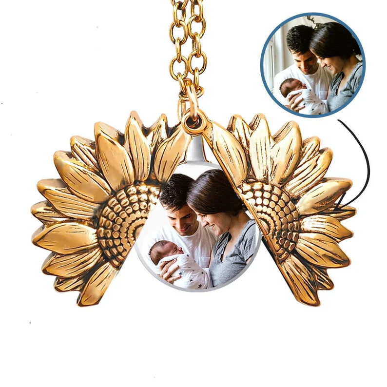 Colar Girassol - Foto Personalizável