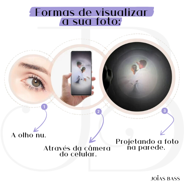 Colar Barra - Foto + Escrita Personalizável
